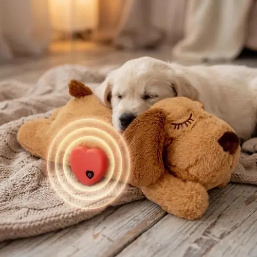 Dog Anxiety Companion Heartbeat Plush Toy, Sleep Simulation, Calming Toy for Aggressive Chewers, Durable Pet Chew & Inte